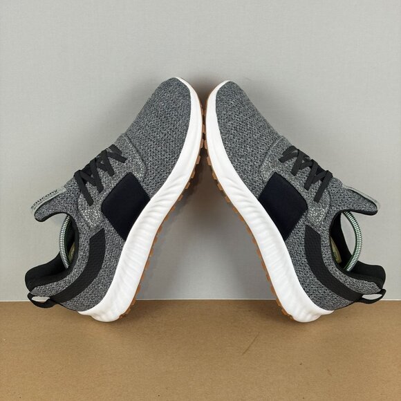 Saucony Stretch & Go Pull On Athletic Shoes Mens 9 Gray Black Knit Run Walk - Picture 6 of 10